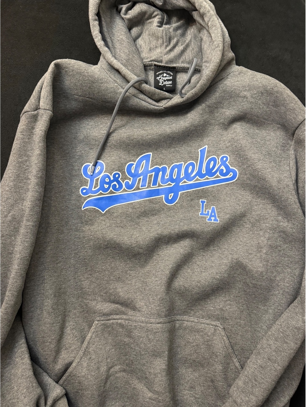 Original Deluxe Los Angeles Grey Hoodie Size L